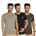 Mack Jonney Solid Round Neck Cotton Half
