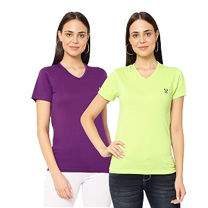 Mack Jonney Women Cotton Blend V Neck