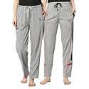 Mack Jonney Women Cotton Blended Regular Fit Track Pants(Pack of 2)-D7__Blk__NVY__02-P