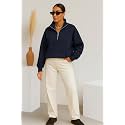 Mack Jonney Womens Fleece Half-Zip High Neck