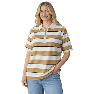 Mack Jonney Womens Striped Polo T-Shirt
