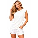 Mack Jonney Womens Wafle Knit Sleeveless T-Shirt