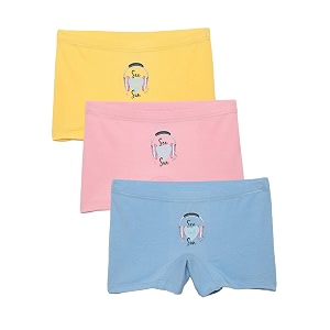 mackly girls boxers pack of 3 - cotton boxer shorts seamless comfort mid waist boyshorts panties