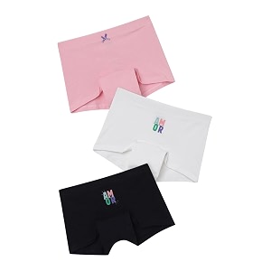 mackly girls boxers pack of 3 - cotton boxer shorts seamless comfort mid waist boyshorts panties