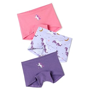 mackly girls boxers pack of 3 - cotton boxer shorts seamless comfort mid waist boyshorts panties