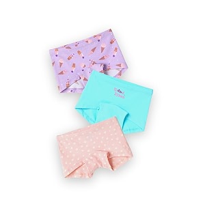 mackly girls boxers pack of 3 - cotton boxer shorts seamless comfort mid waist boyshorts panties