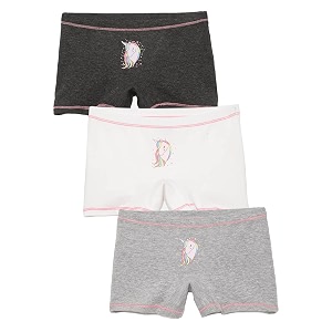 mackly girls boxers pack of 3 - cotton boxer shorts seamless comfort mid waist boyshorts panties