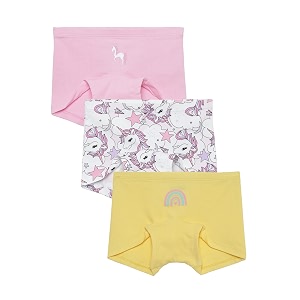 mackly girls boxers pack of 3 - cotton boxer shorts seamless comfort mid waist boyshorts panties