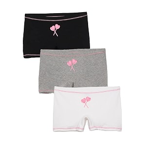 mackly girls boxers pack of 3 - cotton boxer shorts seamless comfort mid waist boyshorts panties