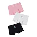 mackly Girls Boxers (Pack of 3) - Cotton Boxer Shorts, Seamless Comfort, Mid Waist Boyshorts Panties
