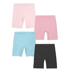 mackly girls inner shorts pack of 4  2-in-1 seamless panty shorts with gusset  soft breathable base layer for dresses skirts