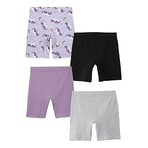 mackly girls inner shorts pack of 4  2-in-1 seamless panty shorts with gusset  soft breathable base layer for dresses skirts
