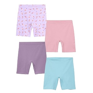 mackly girls inner shorts pack of 4  2-in-1 seamless panty shorts with gusset  soft breathable base layer for dresses skirts