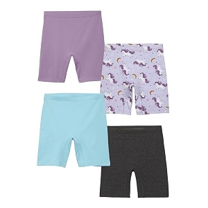 mackly girls inner shorts pack of 4  2-in-1 seamless panty shorts with gusset  soft breathable base layer for dresses skirts
