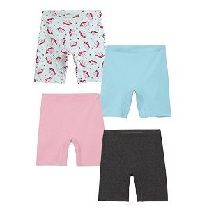 mackly girls inner shorts pack of 4  2-in-1 seamless panty shorts with gusset  soft breathable base layer for dresses skirts
