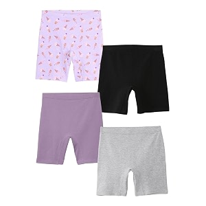 mackly girls inner shorts pack of 4  2-in-1 seamless panty shorts with gusset  soft breathable base layer for dresses skirts
