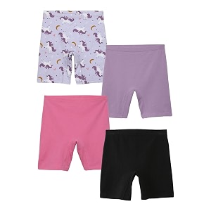 mackly girls inner shorts pack of 4  2-in-1 seamless panty shorts with gusset  soft breathable base layer for dresses skirts