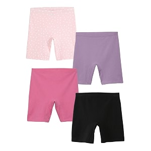 mackly girls inner shorts pack of 4  2-in-1 seamless panty shorts with gusset  soft breathable base layer for dresses skirts