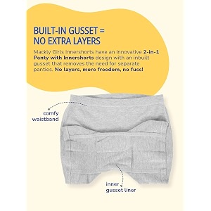 mackly girls inner shorts pack of 4  2-in-1 seamless panty shorts with gusset  soft breathable base layer for dresses skirts