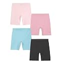 mackly Girls Inner Shorts (Pack of 4) | 2-in-1 Seamless Panty Shorts with Gusset | Soft Breathable Base Layer for Dresses, Skirts