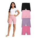 mackly Girls Inner Shorts (Pack of 4) | 2-in-1 Seamless Panty Shorts with Gusset | Soft Breathable Base Layer for Dresses, Skirts