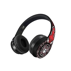 macmerise spidey webstrike on-ear bluetooth headphone with upto 10 hours playback fm radio sd card soft padded ear cushions and passive noise isolation  decibel wireless headphone