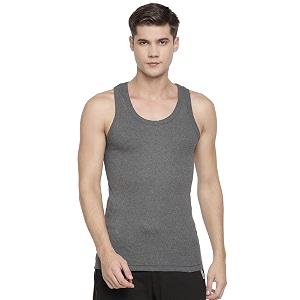 macroman m-series active modern vest for men 100 cotton ribbed fabric with square neckline for multi-purpose wear