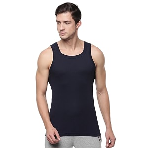 macroman m-series active modern vest for men 100 cotton ribbed fabric with square neckline for multi-purpose wear