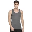 Macroman M-Series Active Modern Vest for Men, 100% Cotton Ribbed Fabric with Square Neckline for Multi-Purpose Wear