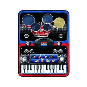 macron 2-in-1 musical jam playmat carpet piano musical toy for kids above 3 years multi-color- multi color