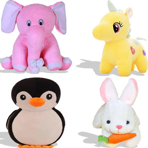 macros rabbit elephant unicorn penguin plush combo for kids gift  decoration teddy bear  - 25 cm