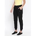 Macrowoman W-Series Active Plain Pants for Women in Cotton Rich Fabric, Low Waist Trousers with Front Pockets for Gym, Yoga &amp; Leisure