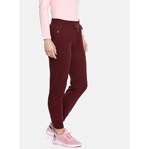 macrowoman w-series active plain pants for women in cotton rich fabric low waist trousers with front pockets for gym yoga amp leisure