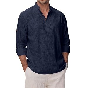 Macsivo Mens Cotton Blend Solid Short Kurta