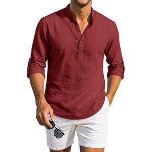 macsivo men39s cotton blend solid short kurta with mandarin collared full sleeve drawstring stylish straight length  kurta for men stylish