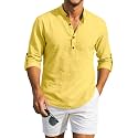 Macsivo Men's Cotton Blend Solid Short Kurta with Mandarin Collared Full Sleeve Drawstring Stylish Straight Length | Kurta for Men Stylish