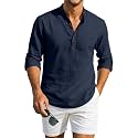 Macsivo Men's Cotton Blend Solid Short Kurta with Mandarin Collared Full Sleeve Drawstring Stylish Straight Length | Kurta for Men Stylish