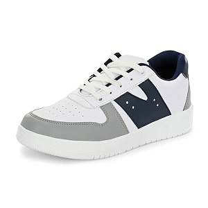MACTREE Mens Black Polyurethane PU Sneakers