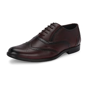 MACTREE Mens Genuine Leather Brogue Lace Up