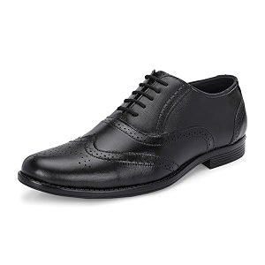 MACTREE Mens Genuine Leather Brogue Lace Up