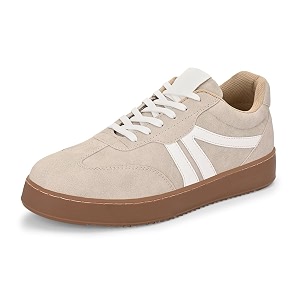 MACTREE Suede Leather Upper Laceup Casual Sneakers
