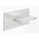 Remi Decorative Enginering Wall Mounted Wooden Key Holder/Key Hanging/Key Stand with 7 Keyhooks and Floating Shelf for Office/Bedroom/Home Decor Keycase (White)