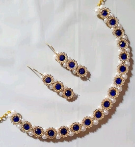mad club alloy gold-plated blue jewel set pack of 1