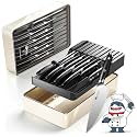 MAD SHARK 11Pcs Kitchen Knife Block Set with Drawer Organizer and Sharpener