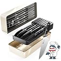 MAD SHARK 8 Piece In-Drawer Kitchen Knife Block Set with Storage Box