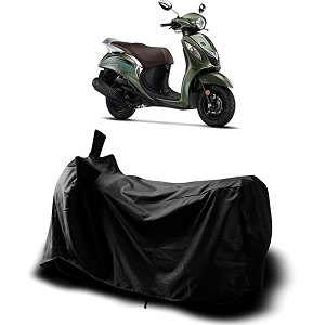 bike cover compatible with mad_yamaha fascino_blk  durable lightweight fabric  uv protection  dustproof  mirror protection  windproof lock belt