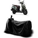 Bike Cover Compatible with MAD_Yamaha Fascino_BLK | Durable Lightweight Fabric | UV Protection | Dustproof | Mirror Protection | Windproof Lock Belt