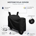 Bike Cover Compatible with Yamaha R15S | Durable Lightweight Fabric | UV Protection | Dustproof | Mirror Protection | Windproof Lock Belt