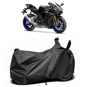 bike cover compatible with yamaha yzf r15 v3  durable lightweight fabric  uv protection  dustproof  mirror protection  windproof lock belt