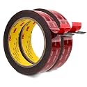 3M Double Sided Tape 5952 1''x 15.4 Ft 2 Pack Heavy Duty Black